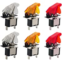 CESFONJER Luz LED Interruptor de Palanca SPST- Interruptor Basculantes 12V 20A con Luz de LED y Tapa de Color para…